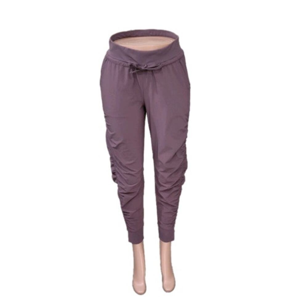 Athleta Attitude Pants Women's Size 2 Volcanic Violet Ruched‎ Jogger Drawstring